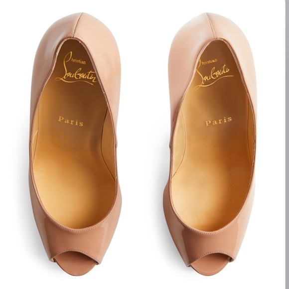 NIB CHRISTIAN LOUBOUTIN Patent Leather Privé Open Toe Pump 120 - Picture 6 of 16